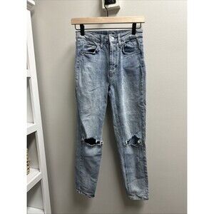 Wild Fable Womens Sz 00 Distressed Ripped High Rise Mom‎ Jeans Stretch Denim Y2K